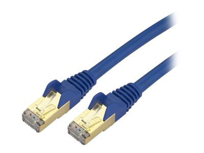 StarTech.com 1 ft CAT6a Ethernet Cable - 10GbE STP Snagless 100W PoE Blue