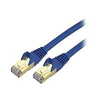 StarTech.com 1 ft CAT6a Ethernet Cable - 10 GbE Shielded Snagless RJ45 100W PoE Patch Cord - Blue