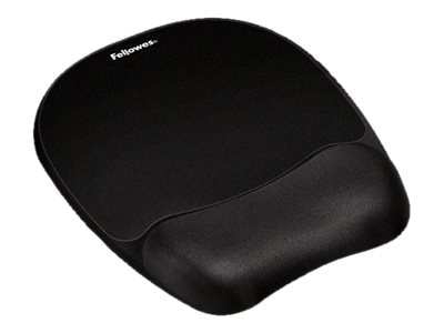 Fellowes Memory Foam Mouse Pad with Wrist Rest, 7.93 x 9.25, Black/Silver  (9175801)