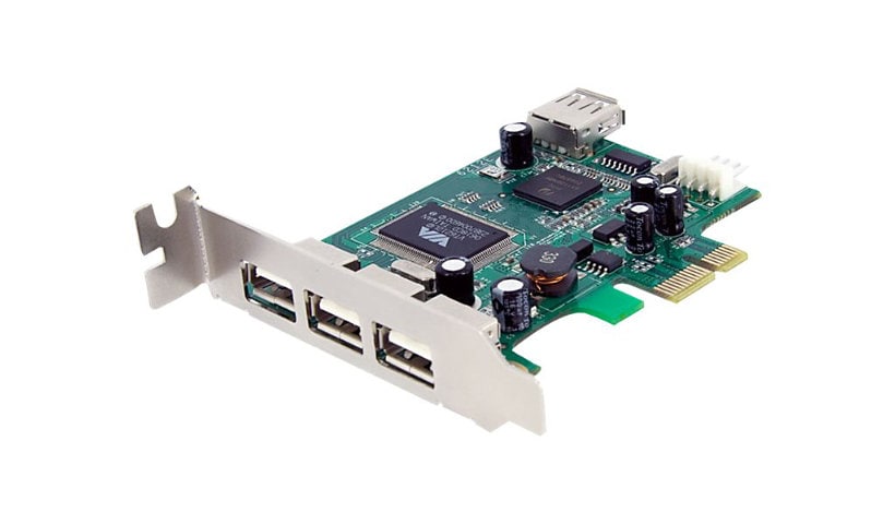 StarTech.com 4 Port PCI Express USB 2.0 Card - Low Profile