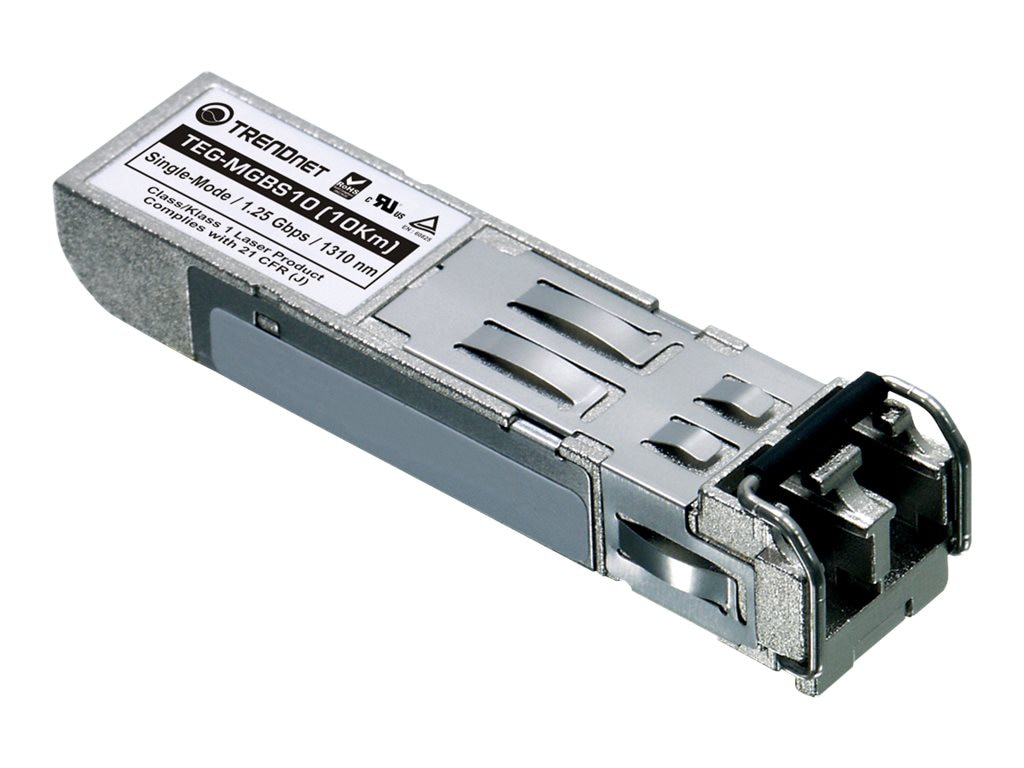 TRENDnet SFP to RJ45 Mini-GBIC Single-Mode LC Module; TEG-MGBS10; For Singl