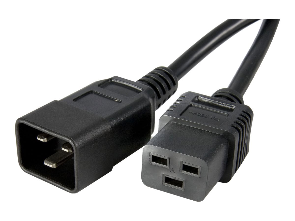 StarTech.com 3ft (1m) Power Extension Cord IEC C19 to C20 13A 250V 16AWG Outlet Extension Cable
