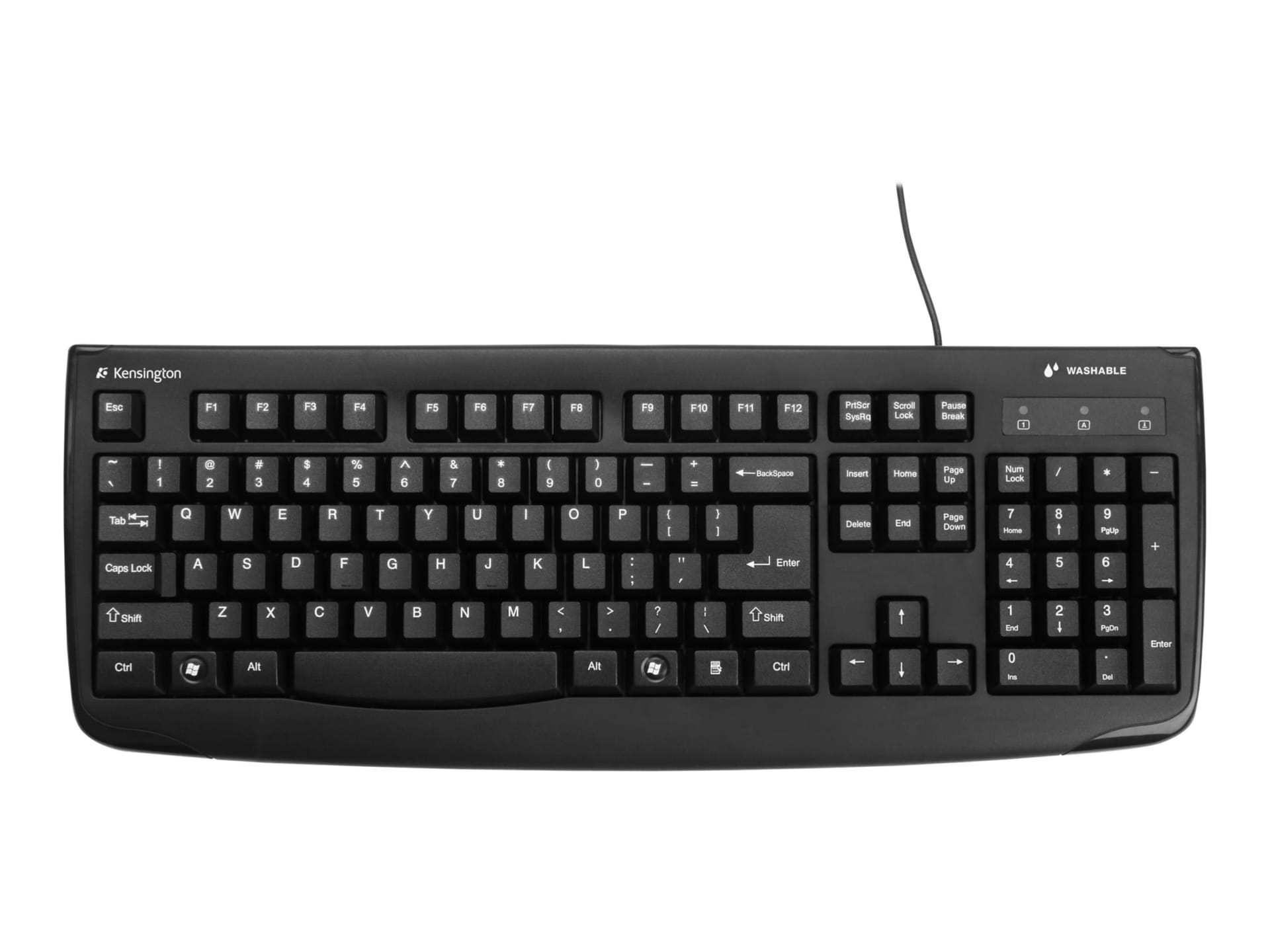 Kensington Pro Fit USB Washable Keyboard - keyboard - US - black Input Device