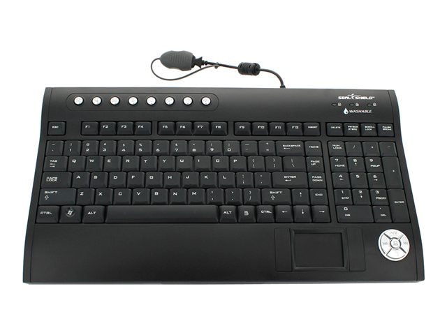 Seal Shield Silver Surf Wired Keyboard with Integrated Touch Pad