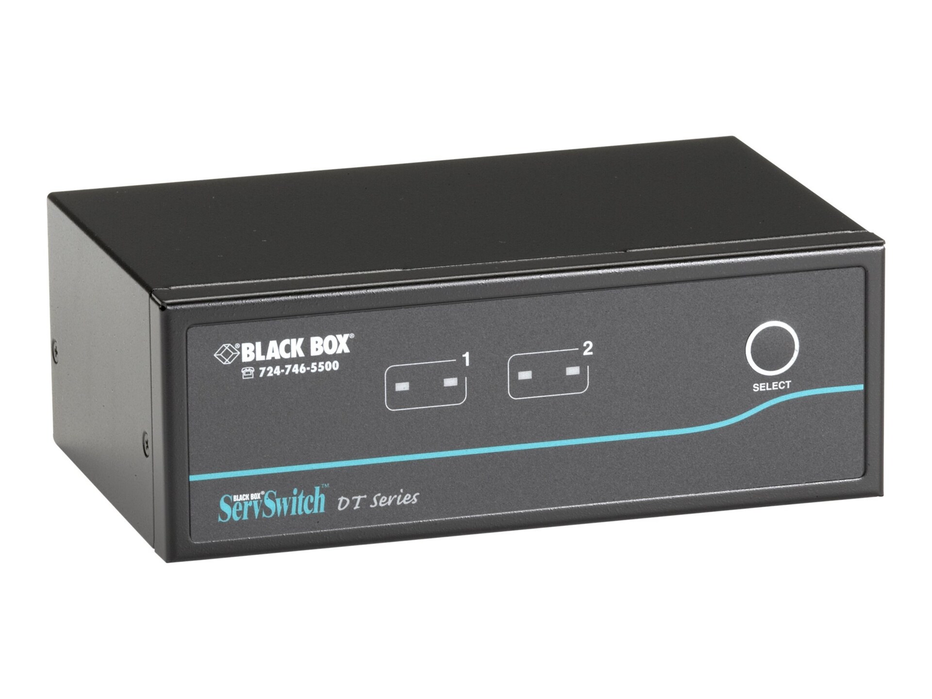 Black Box 2-Port DT Series Desktop KVM Switch Dual-Head DVI-D USB