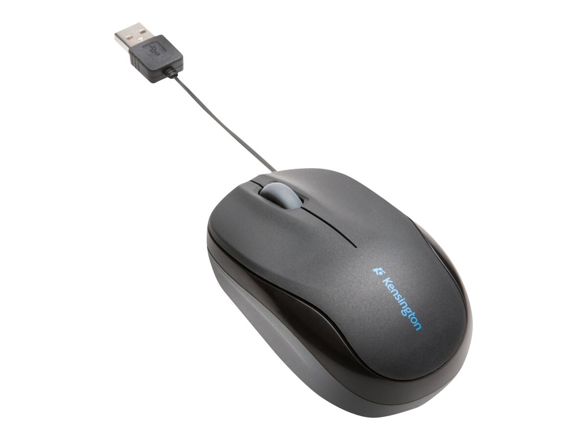 Kensington Pro Fit Retractable Mobile - mouse - USB - black