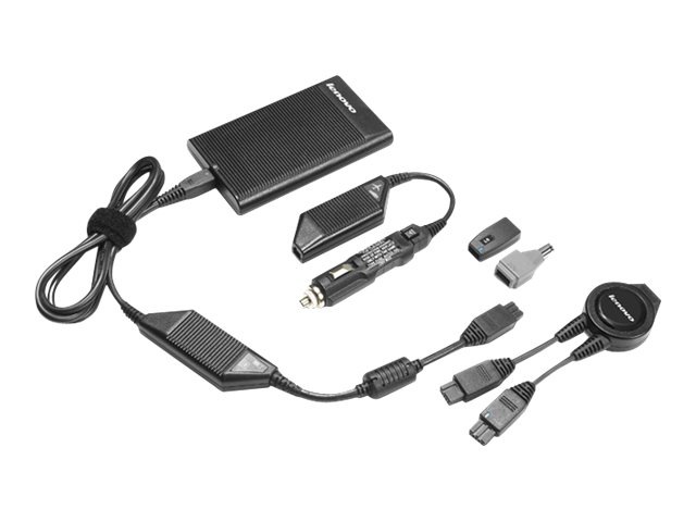 Lenovo 90W Ultraslim AC/DC Combo Adapter - power adapter - AC / car / airplane - 90 Watt