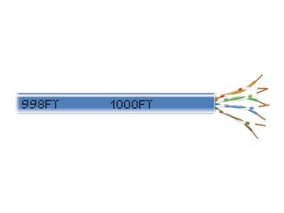 Black Box GigaBase 350Mhz Cat5e Solid Bulk Cable 1,000 ft Blue Plenum Box
