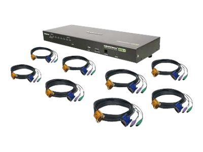 IOGEAR GCS1808KITP 8-Port VGA Combo KVM Switch with PS/2 Cables - KVM switc
