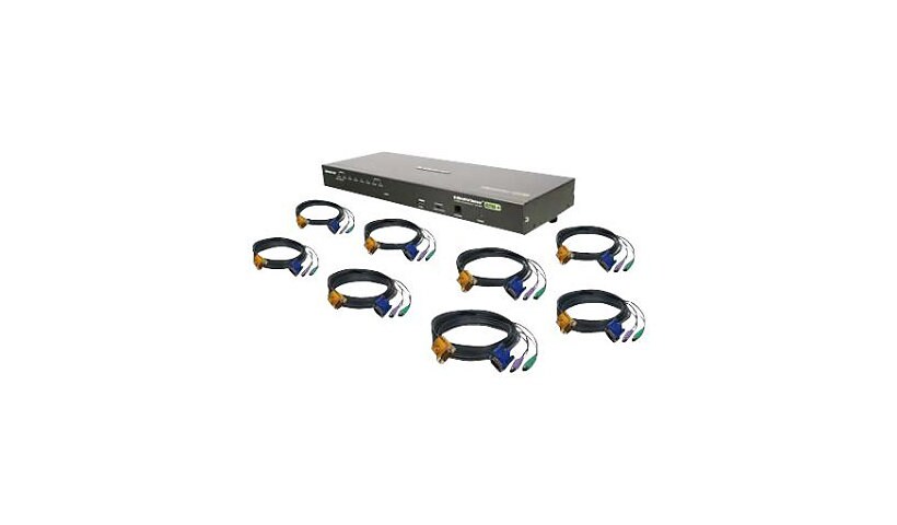 IOGEAR GCS1808KITP 8-Port VGA Combo KVM Switch with PS/2 Cables - KVM switc