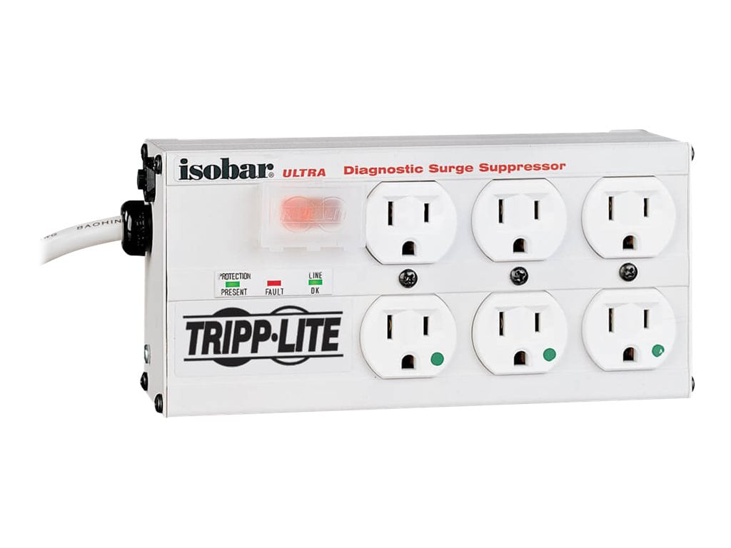 Tripp Lite Isobar UL 1363 Hospital-Grade 6-Outlet Surge Protector, 15 ft. Cord, 3330 Joules, LEDs, Not For Patient-Care