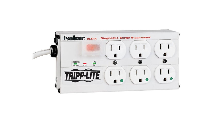 Tripp Lite Isobar Surge Protector Medical Metal 6 Outlet 15ft Cord