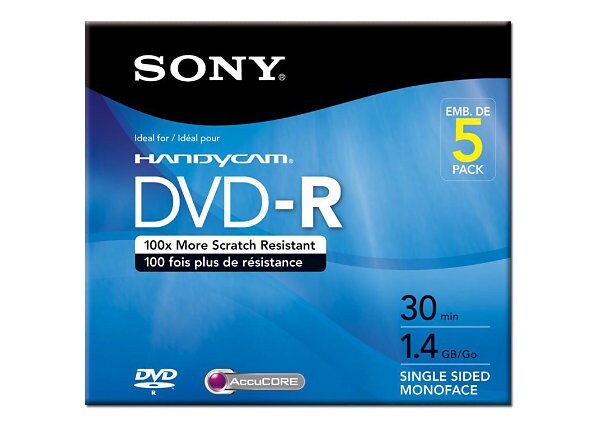 Sony DMR30R1H - DVD-R (8cm) x 5 - 1.4 GB - storage media