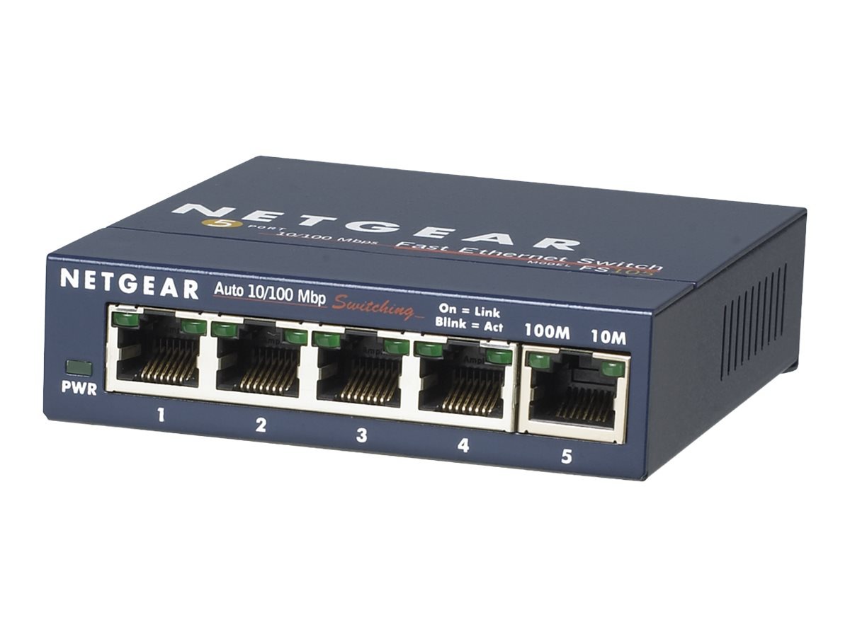 Main image 1 for NETGEAR 5-Port Fast Ethernet Unmanaged Switch (FS105NA)