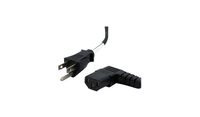 StarTech.com 6ft (1.8m) Computer Power Cord, NEMA 5-15P to Right Angle C13 Power Cable, 18AWG