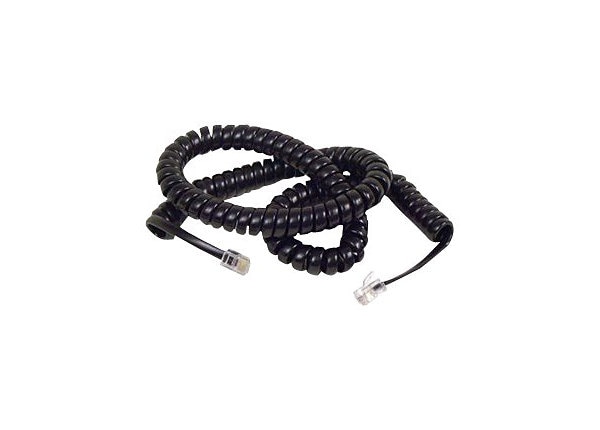 12 Ft Generic Handset Cord Phone Tail Lead Pack/Lot of 100 Flat Black Charcoal 