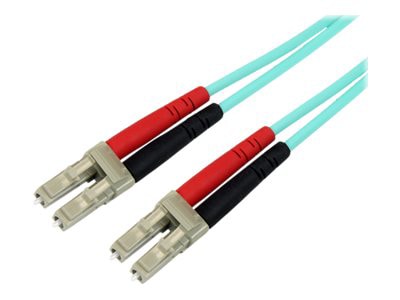 StarTech.com 2m (6ft) LC/UPC to LC/UPC OM3 Multimode Fiber Optic Cable, Full Duplex Zipcord Fiber, 100Gbps, LOMMF, LSZH