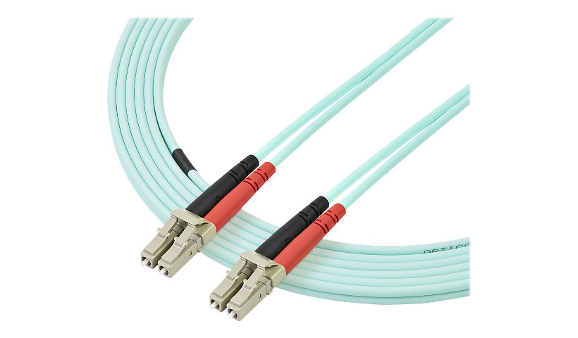StarTech.com 5m (15ft) LC/UPC to LC/UPC OM3 Multimode Fiber Optic Cable, Full Duplex Zipcord Fiber, 100Gbps, LOMMF, LSZH