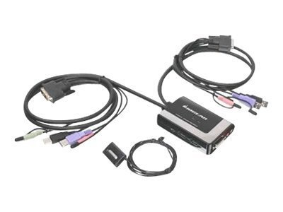 Iogear Micro USB DVI-D KVM with Audio and Cables 2-Port