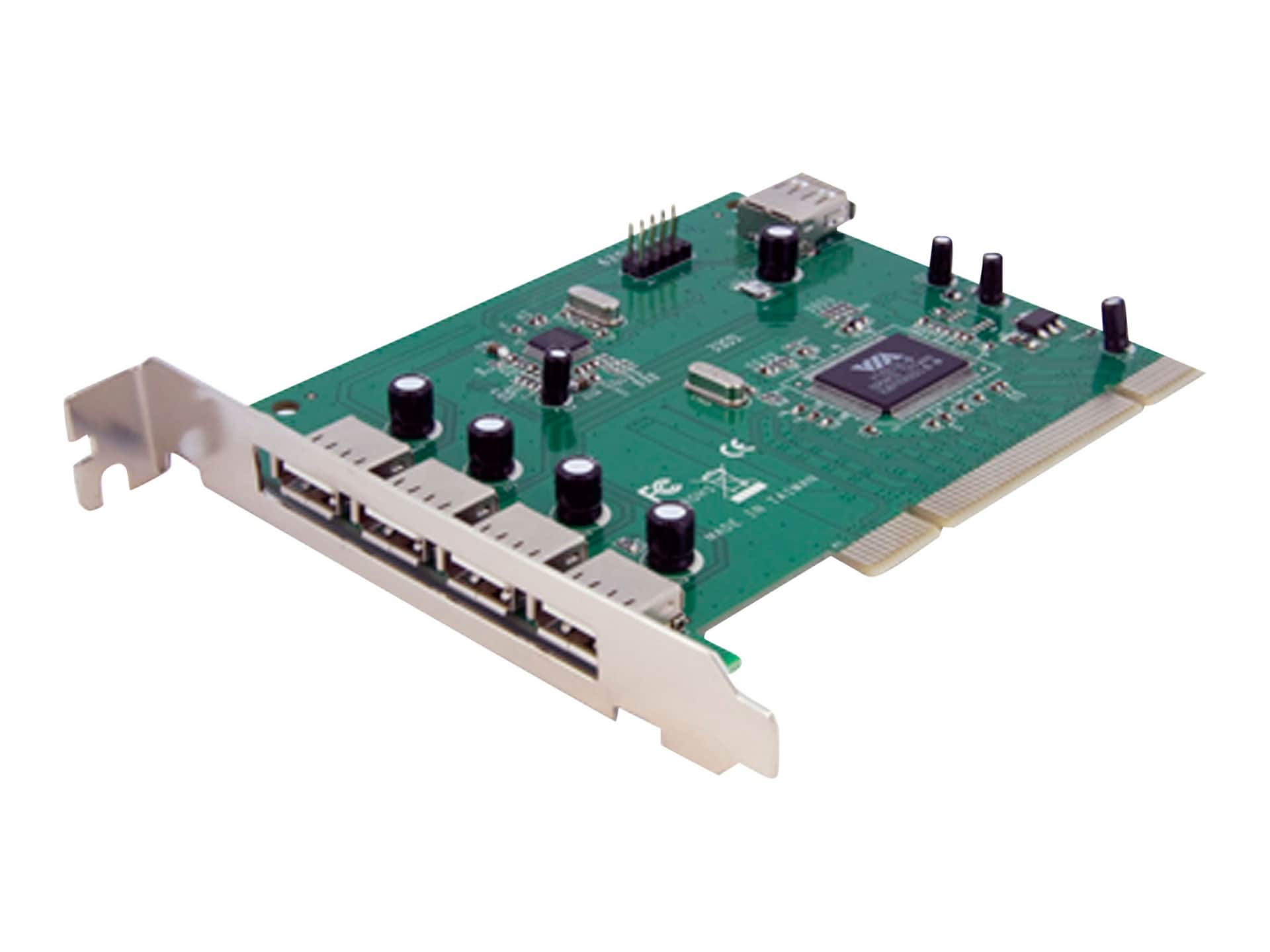 StarTech.com 7 Port PCI USB Card Adapter - PCI to USB- USB 2.0 Card - PCI