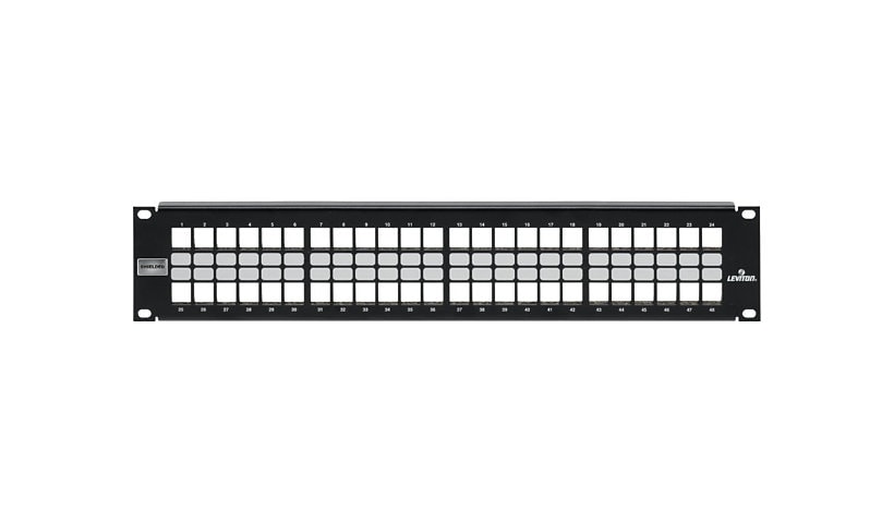 Leviton QuickPort Shielded Flat - patch panel with cable management - 2U -