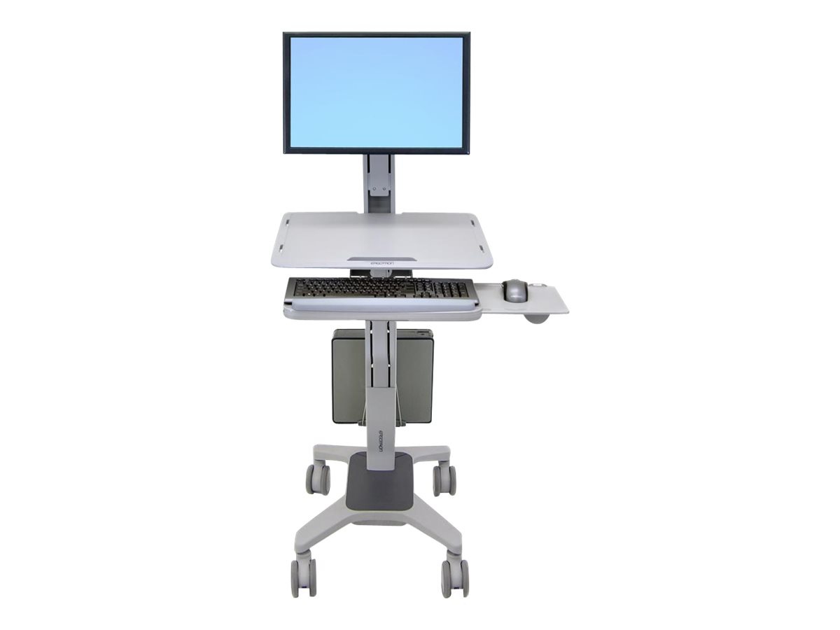 Ergotron WorkFit-C Single LD Sit-Stand Workstation cart - for LCD display / keyboard / mouse / notebook - gray