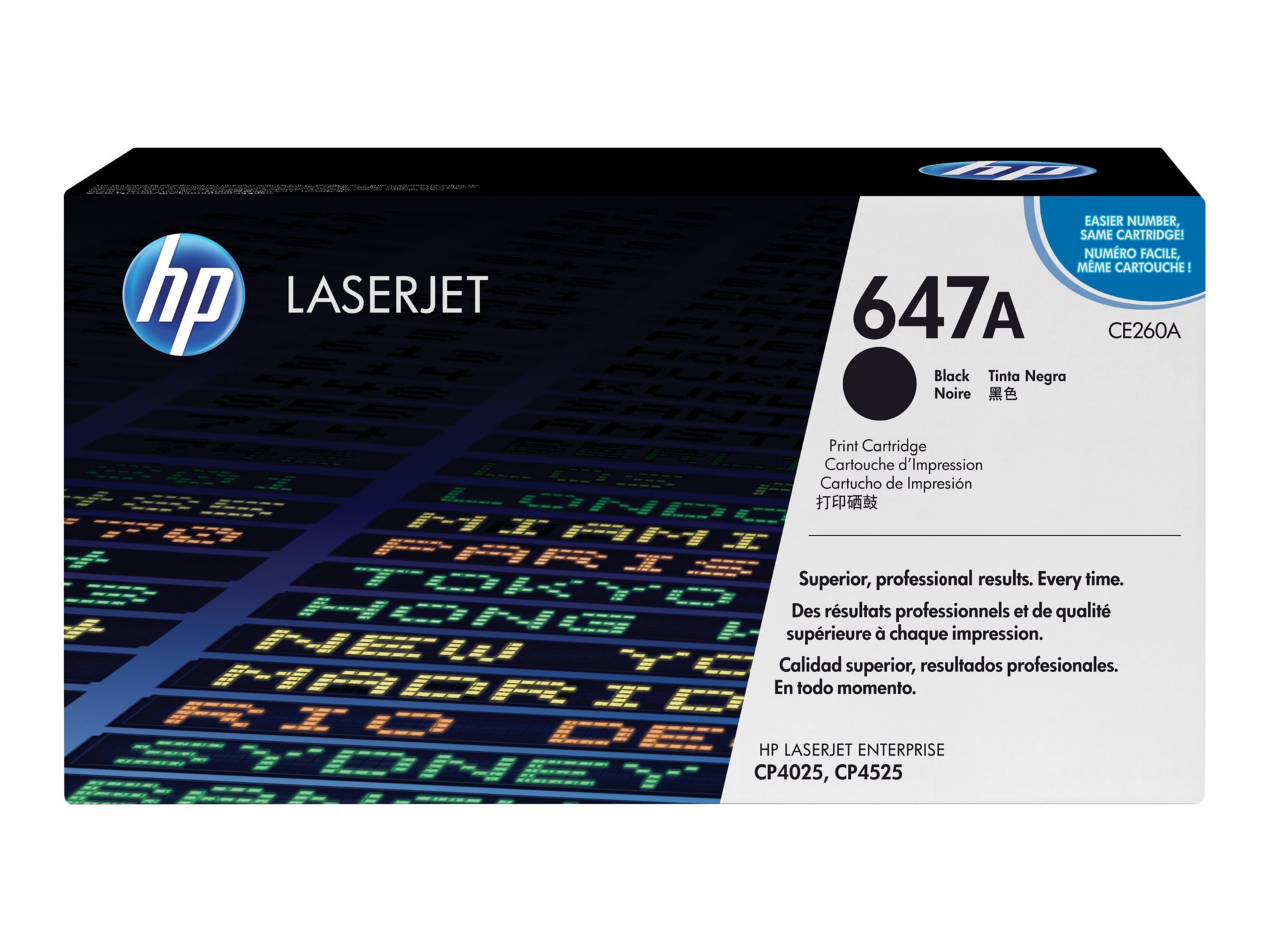 HP 647A (CE260A) Original Laser Toner Cartridge - Single Pack - Black - 1 Each