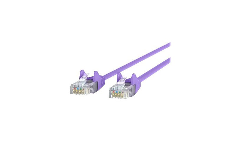 Belkin Cat5e/Cat5 7ft Purple Snagless Ethernet Patch Cable, PVC, UTP, 24 AWG, RJ45, M/M, 350MHz, 7'