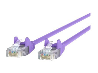 Belkin Cat5e/Cat5 10ft Purple Snagless Ethernet Patch Cable, PVC, UTP, 24 AWG, RJ45, M/M, 350MHz, 10'