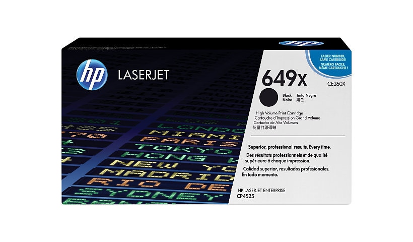 HP 649X (CE260X) Original Laser Toner Cartridge - Single Pack - Black - 1 Each