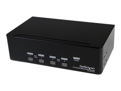 StarTech.com 4 Port Dual DVI USB KVM Switch w/ Audio and USB Hub