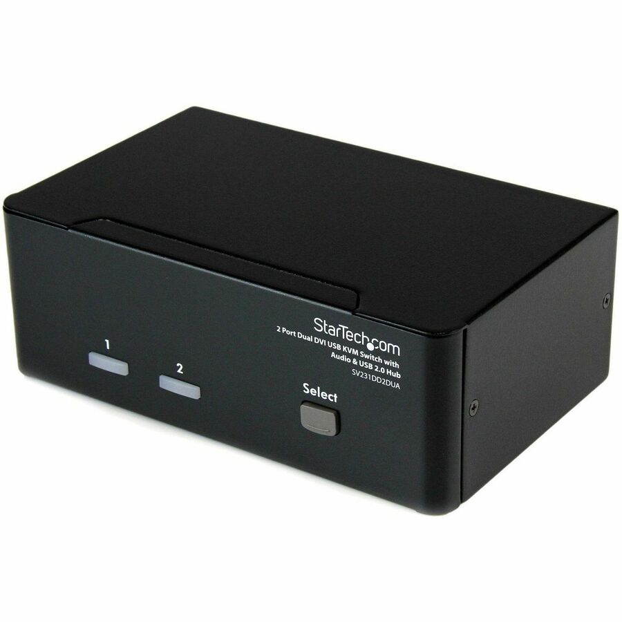 StarTech.com 2 Port Dual DVI USB KVM Switch w/ Audio and USB Hub