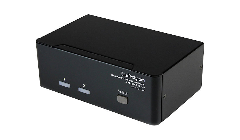 StarTech.com 2 Port Dual DVI USB KVM Switch w/ Audio and USB Hub