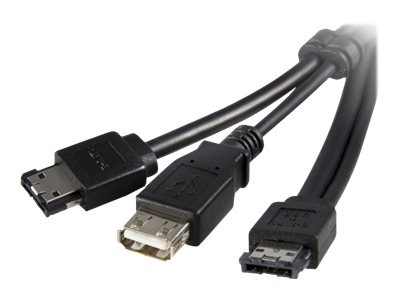 StarTech.com 3 ft Power eSATA Male to eSATA Male and USB A Female Cable - Power Over eSATA cable - 3 ft