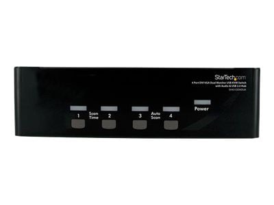 StarTech.com 4 Port DVI VGA Dual Monitor KVM Switch USB with Audio & USB