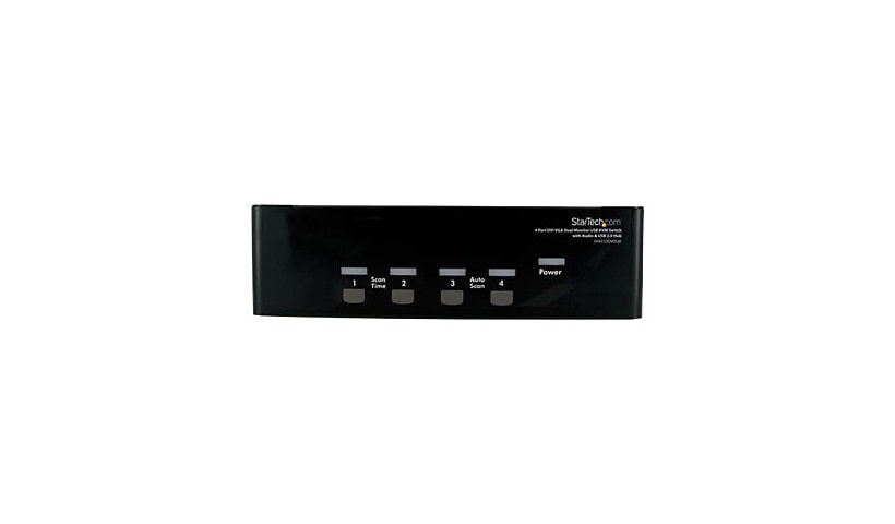 StarTech.com 4 Port DVI VGA Dual Monitor KVM Switch USB with Audio and USB