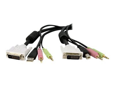 StarTech.com 4-in-1 USB Dual Link DVI-D KVM Switch Cable with Audio and Mic