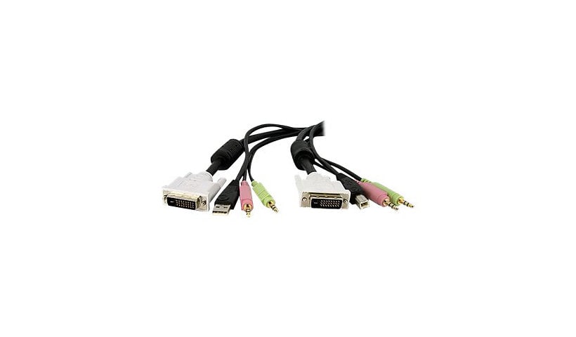 StarTech.com 4-in-1 USB Dual Link DVI-D KVM Switch Cable with Audio and Mic