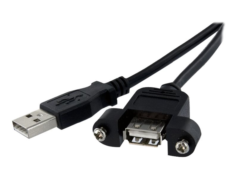 StarTech.com 1 ft Panel Mount USB Cable A to A - F/M - USB extension cable