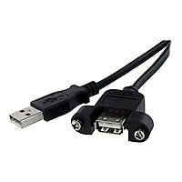 StarTech.com 1 ft Panel Mount USB Cable A to A - F/M - USB Extension Cable