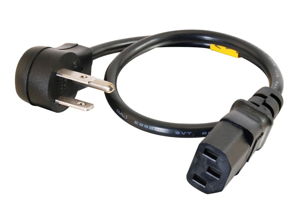 C2G 3ft Universal Flat Panel Power Cord - 18 AWG - NEMA 5-15P to IEC320C13