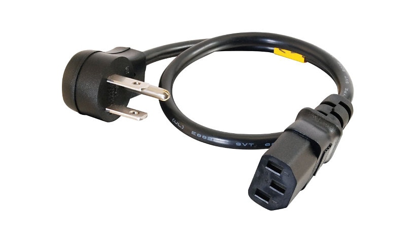 C2G 3ft Universal Flat Panel Power Cord - 18 AWG - NEMA 5-15P to IEC320C13