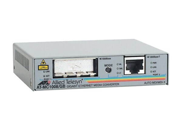 Allied Telesis AT MC1008/SP - fiber media converter - Gigabit Ethernet