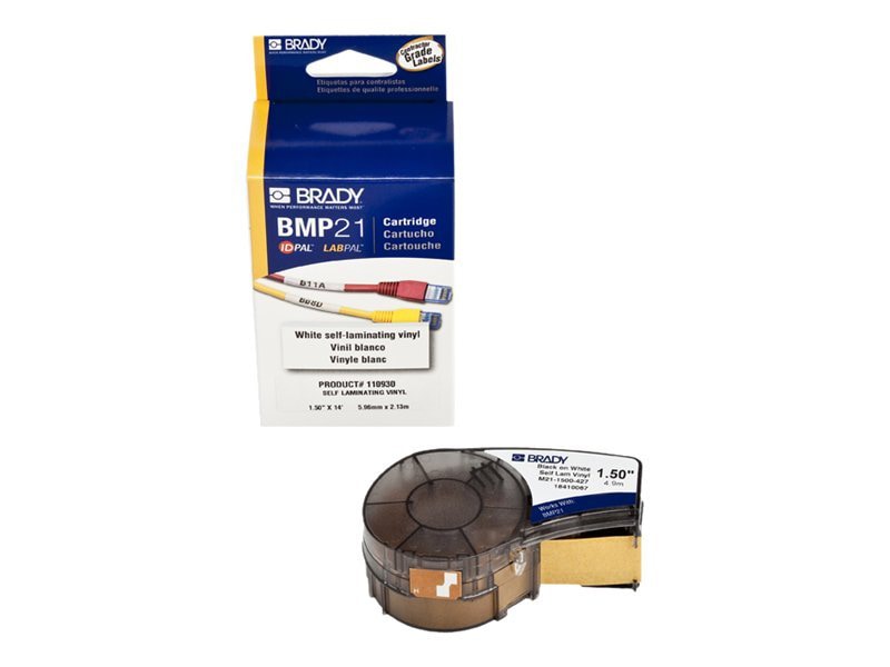 Brady Permanent Adhesive Vinyl Label Tape with Ribbon,3Pack, Black on White  - M21-3-4-6-595-WT - Label Printers 