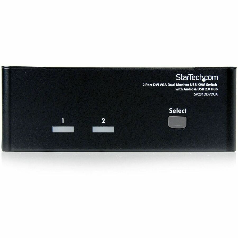 Thumbnail 2 of 5 for StarTech.com 2 Port KVM Switch - DVI and VGA w/ Audio and USB 2.0 Hub - Dual Monitor / Display / Screen KVM Switch TAA