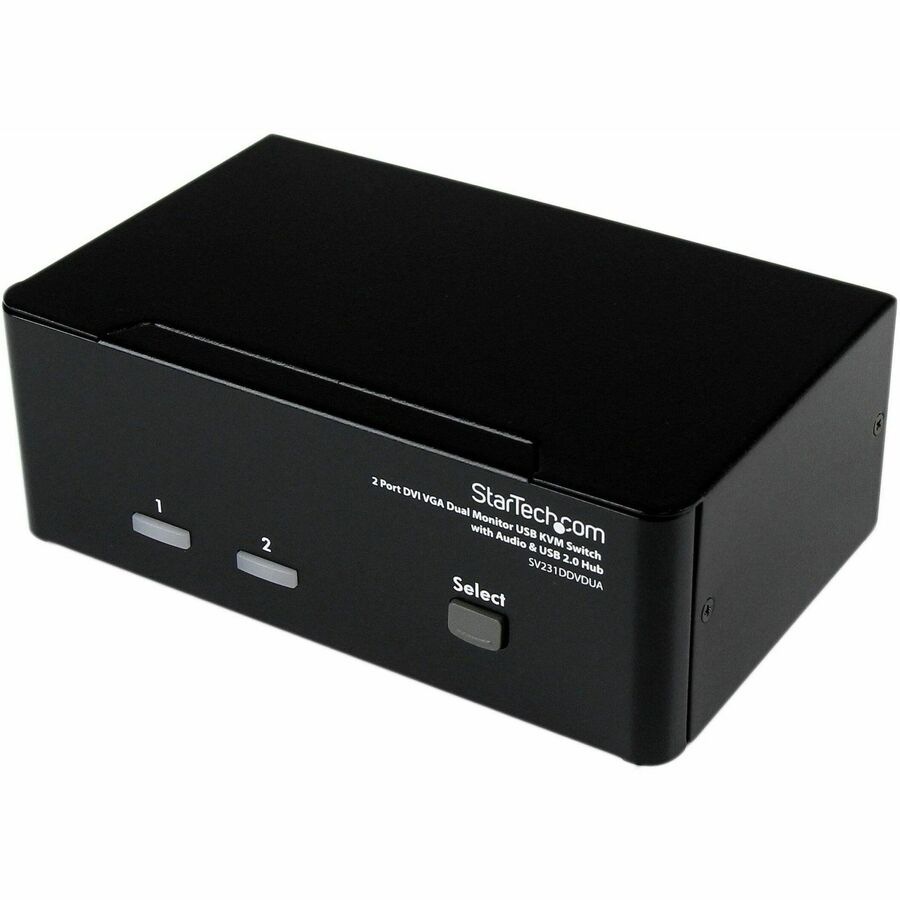 Thumbnail 4 of 5 for StarTech.com 2 Port KVM Switch - DVI and VGA w/ Audio and USB 2.0 Hub - Dual Monitor / Display / Screen KVM Switch TAA