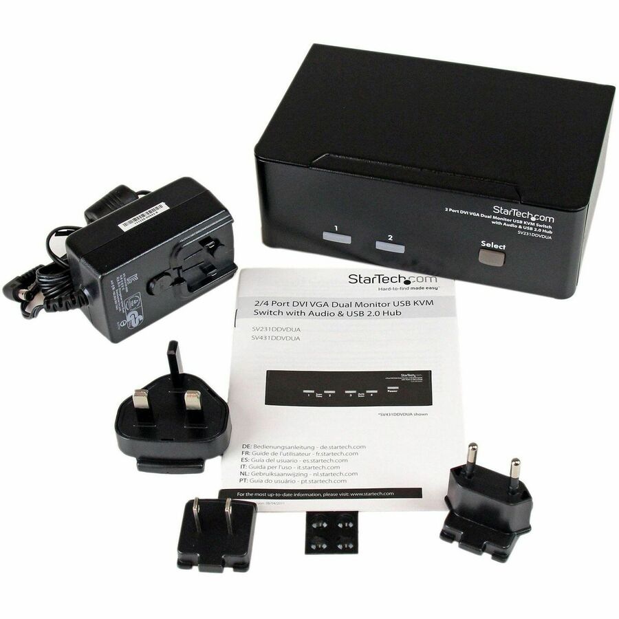 Thumbnail 5 of 5 for StarTech.com 2 Port KVM Switch - DVI and VGA w/ Audio and USB 2.0 Hub - Dual Monitor / Display / Screen KVM Switch TAA