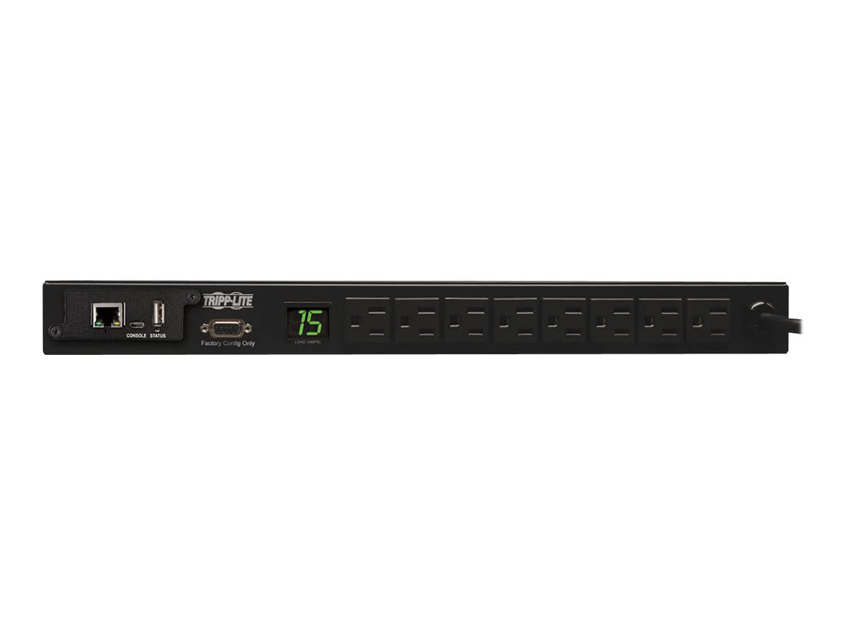 Tripp Lite PDU Monitored 120V 15A 5-15R 8 Outlet 5-15P Horizontal 1URM - horizontal rackmount - power distribution unit