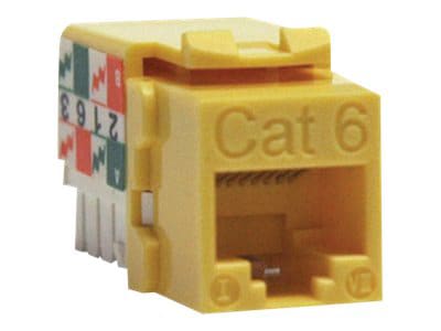 Tripp Lite Cat6 Cat5e 110 Style Punch down Keystone Jack RJ45 Yellow TAA