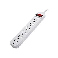 Belkin 6-Outlet Power Strip – Right-Angled Plug – 5ft Cord - White